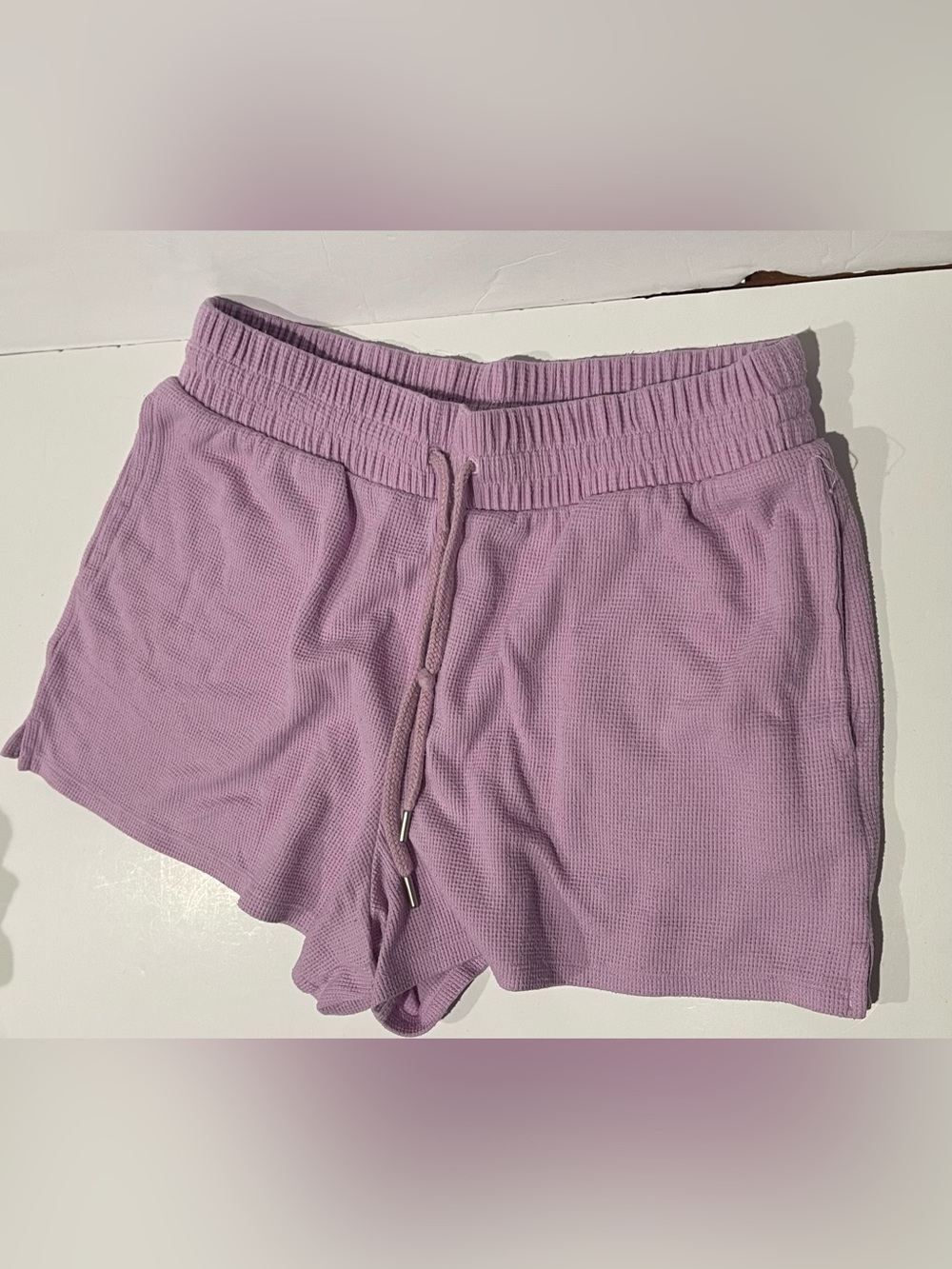 Victoria secret small Lavender Waffle-Knit Drawstring Women sleep casual shorts